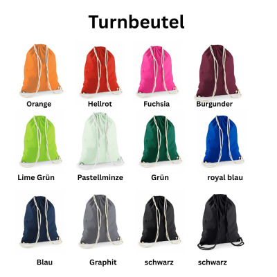 Turnbeutel Farben